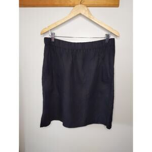 Chico's Design Women's Size 1 (8/M) Black Linen Mini Skirt Elastic Waist Vintage